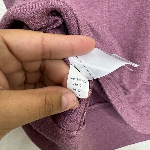 Athleta Sweatshirt Size XS Studio Barre Off Shoulder Purple Heathered Thumbhole - Picture 10 of 12